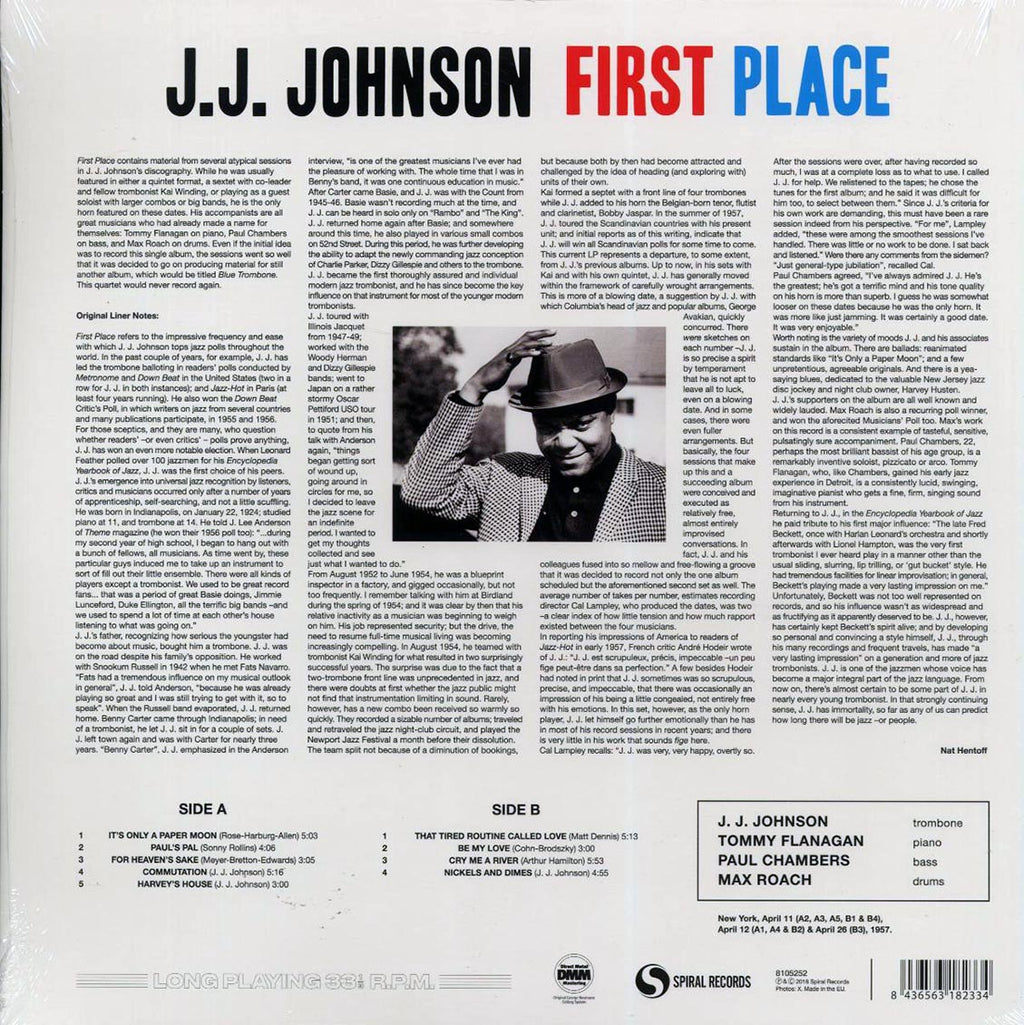 JJ Johnson - First Place (ltd. ed.) (180g) (remastered) vinyl LP back cover