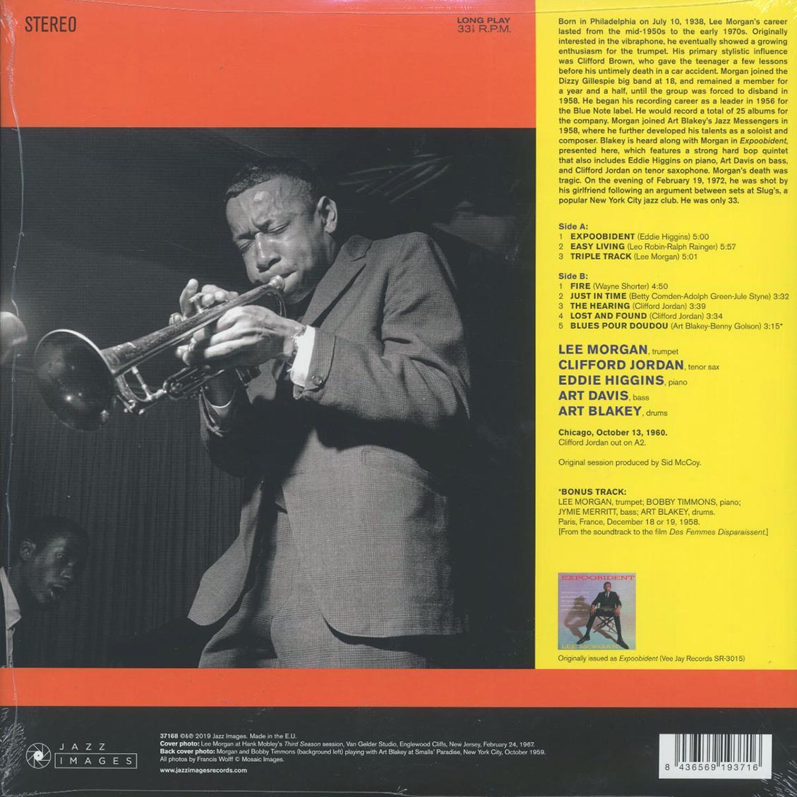 Lee Morgan - Expoobident (+bonus track) (ltd. ed.) (180g) vinyl LP back cover