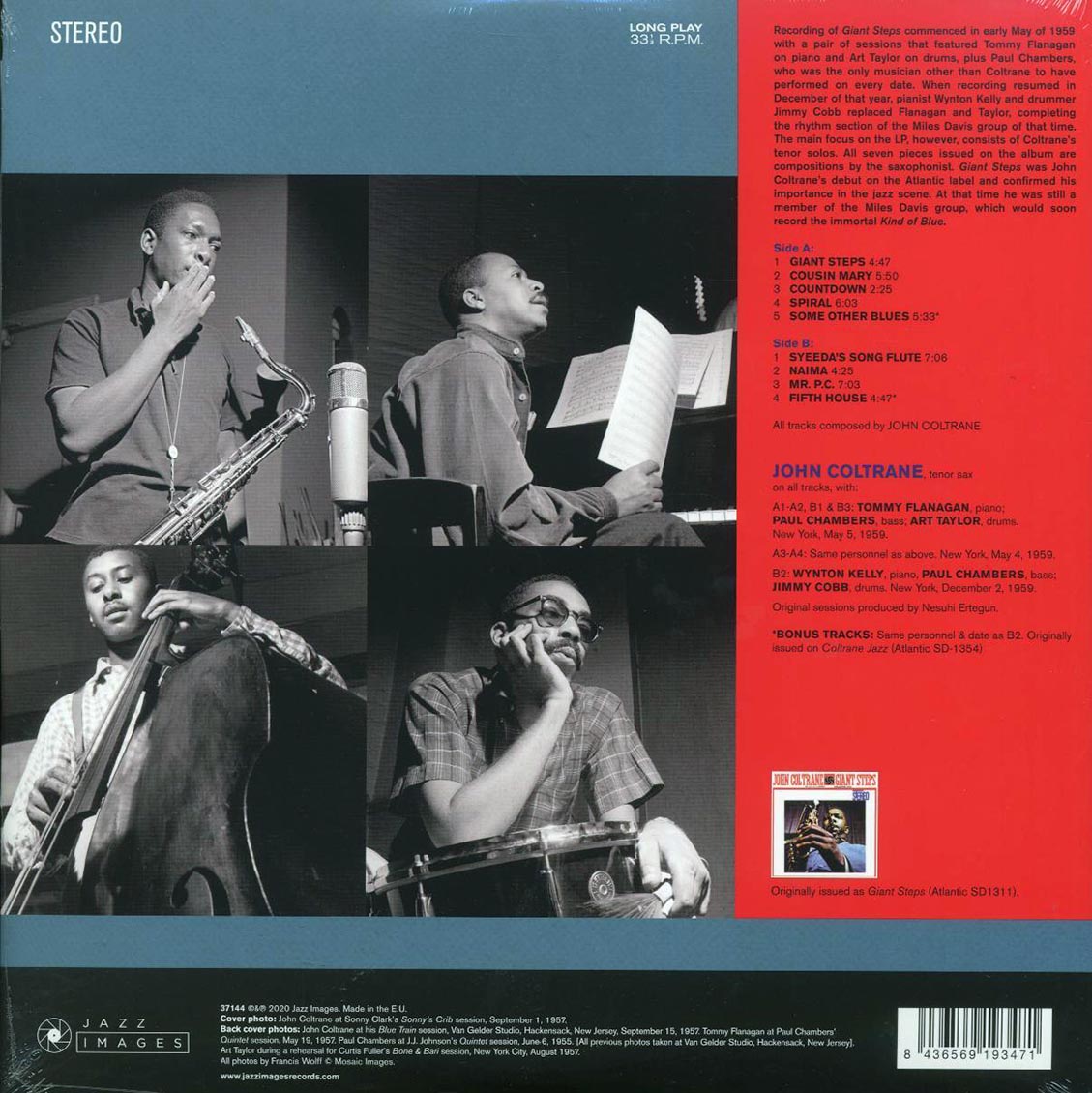 John Coltrane - Giant Steps (ltd. ed.) (180g) (remastered) vinyl LP back cover