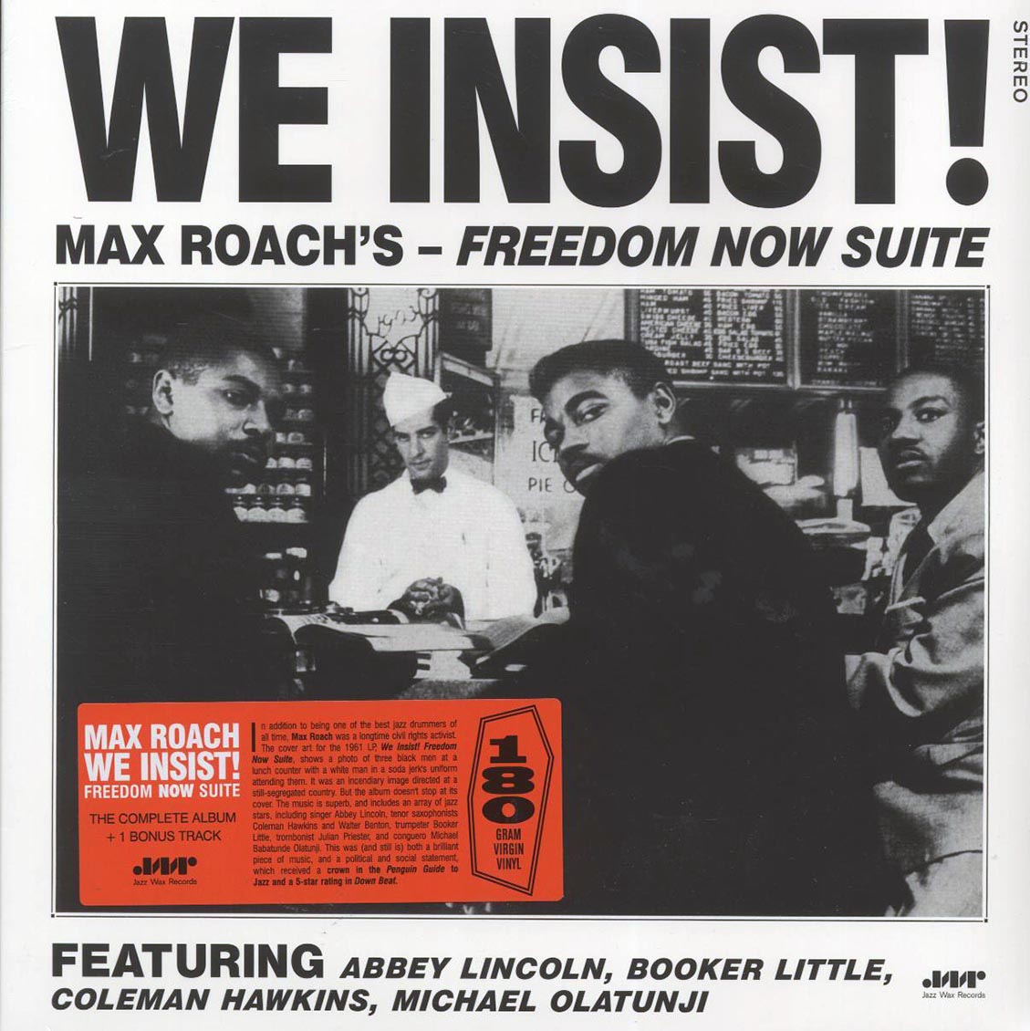 Max Roach - We Insist! Max Roach's Freedom Now Suite (+bonus track) (ltd. ed.) (180g) vinyl LP front cover