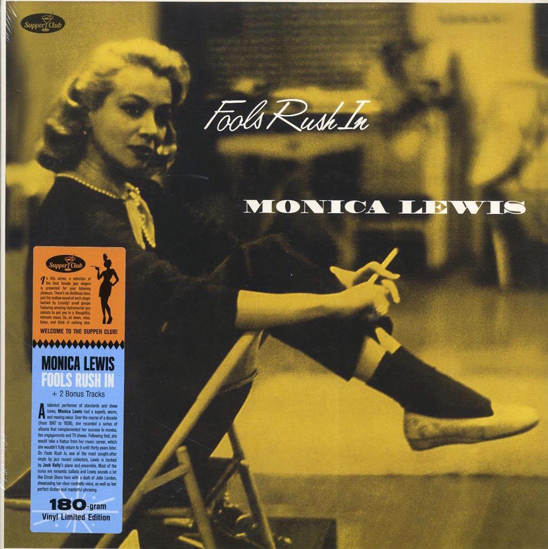 Monica Lewis - Fools Rush In (+2 bonus tracks) (ltd. ed.) (180g) vinyl LP front cover