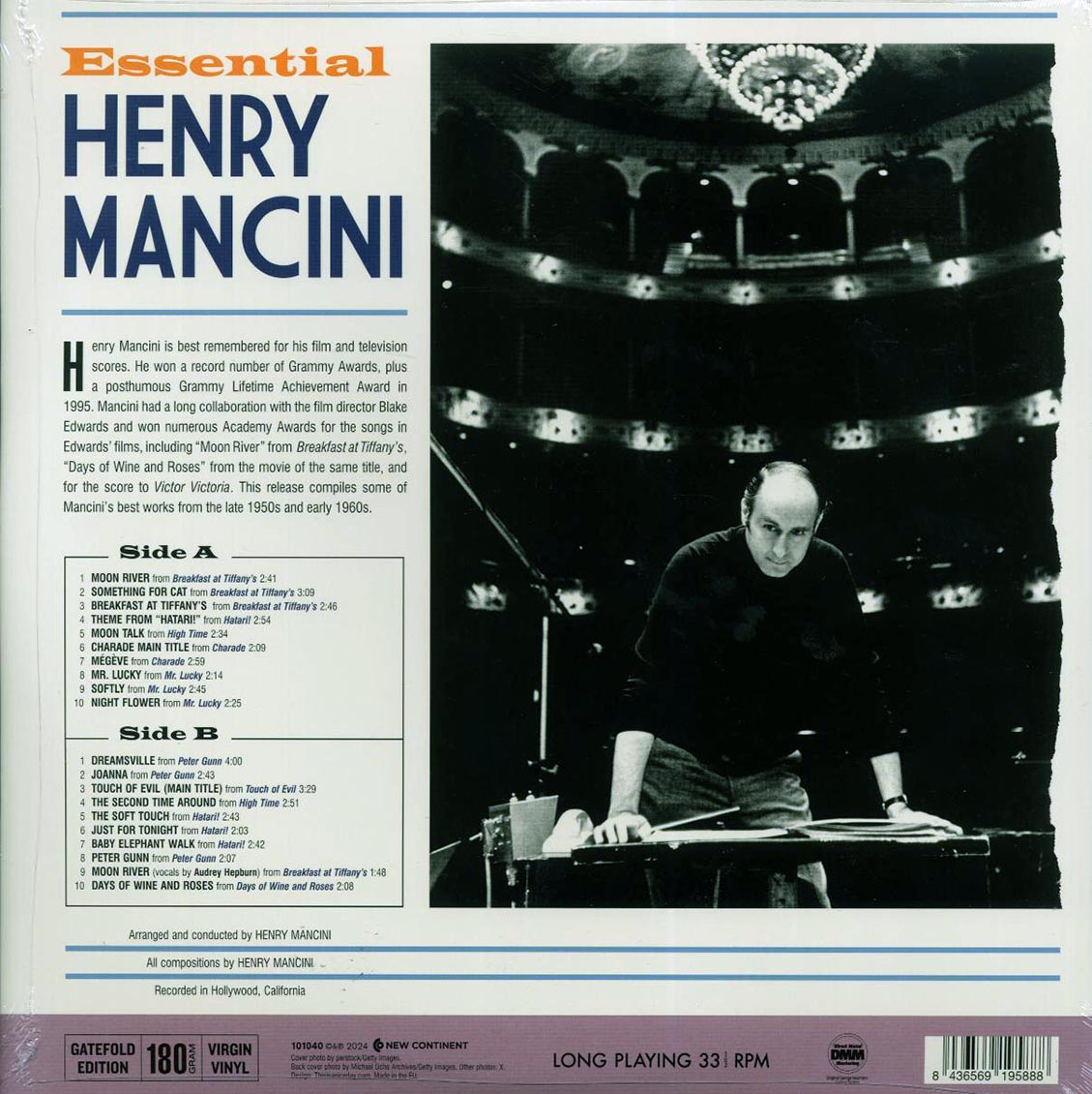 Henry Mancini - Essential Henry Mancini (220 tracks) (ltd. ed.) (180g) vinyl LP back cover