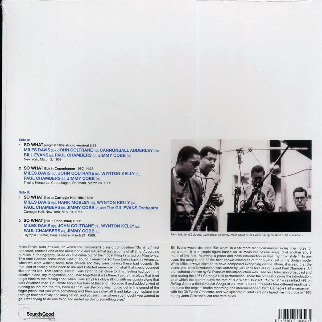 Miles Davis - So What (ltd. ed.) (180g) vinyl LP back cover