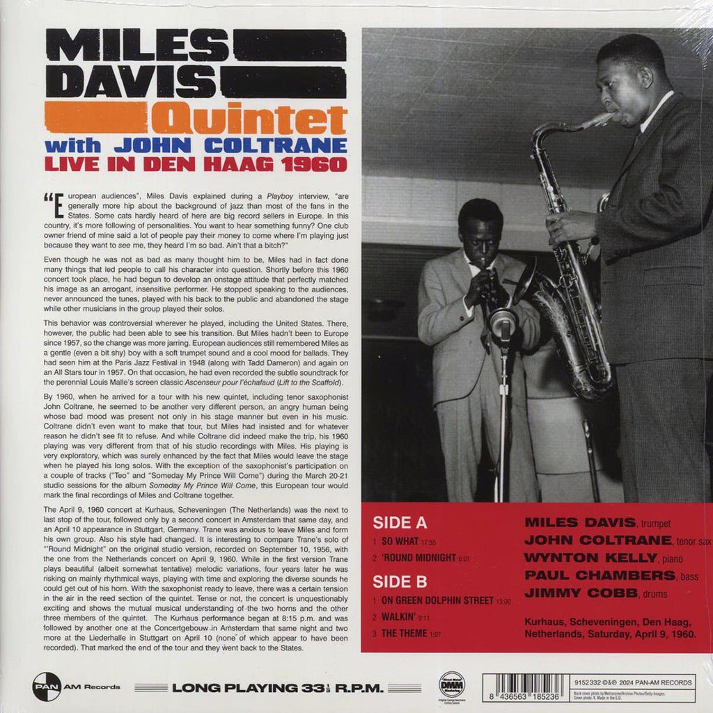 Miles Davis Quintet, John Coltrane - Live in Den Haag 1960 (ltd. ed.) (180g) vinyl LP back cover