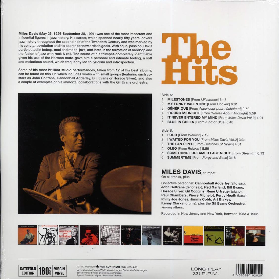 Miles Davis - The Hits (ltd. ed.) (180g) vinyl LP back cover