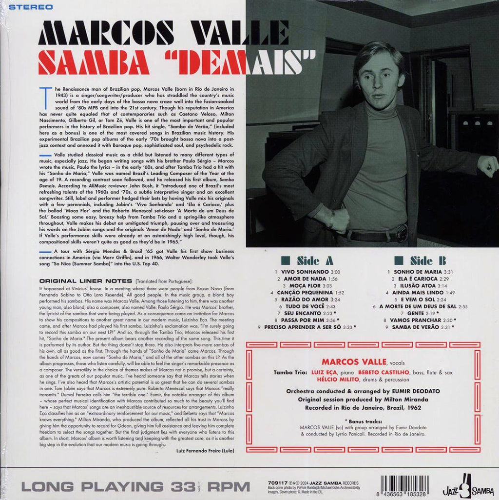 Marcos Valle - Samba Demais (+6 bonus tracks) (ltd. ed.) (180g) vinyl LP back cover