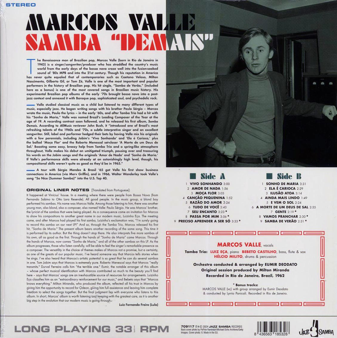 Marcos Valle - Samba Demais (+6 bonus tracks) (ltd. ed.) (180g) vinyl LP back cover