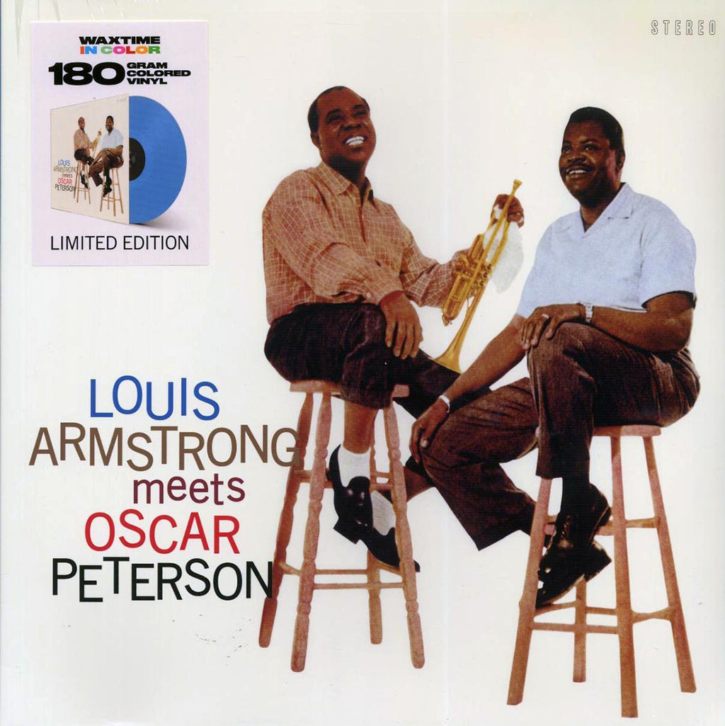 Louis Armstrong, Oscar Peterson - Louis Armstrong Meets Oscar Peterson (ltd. ed.) (180g) (blue vinyl) vinyl LP front cover