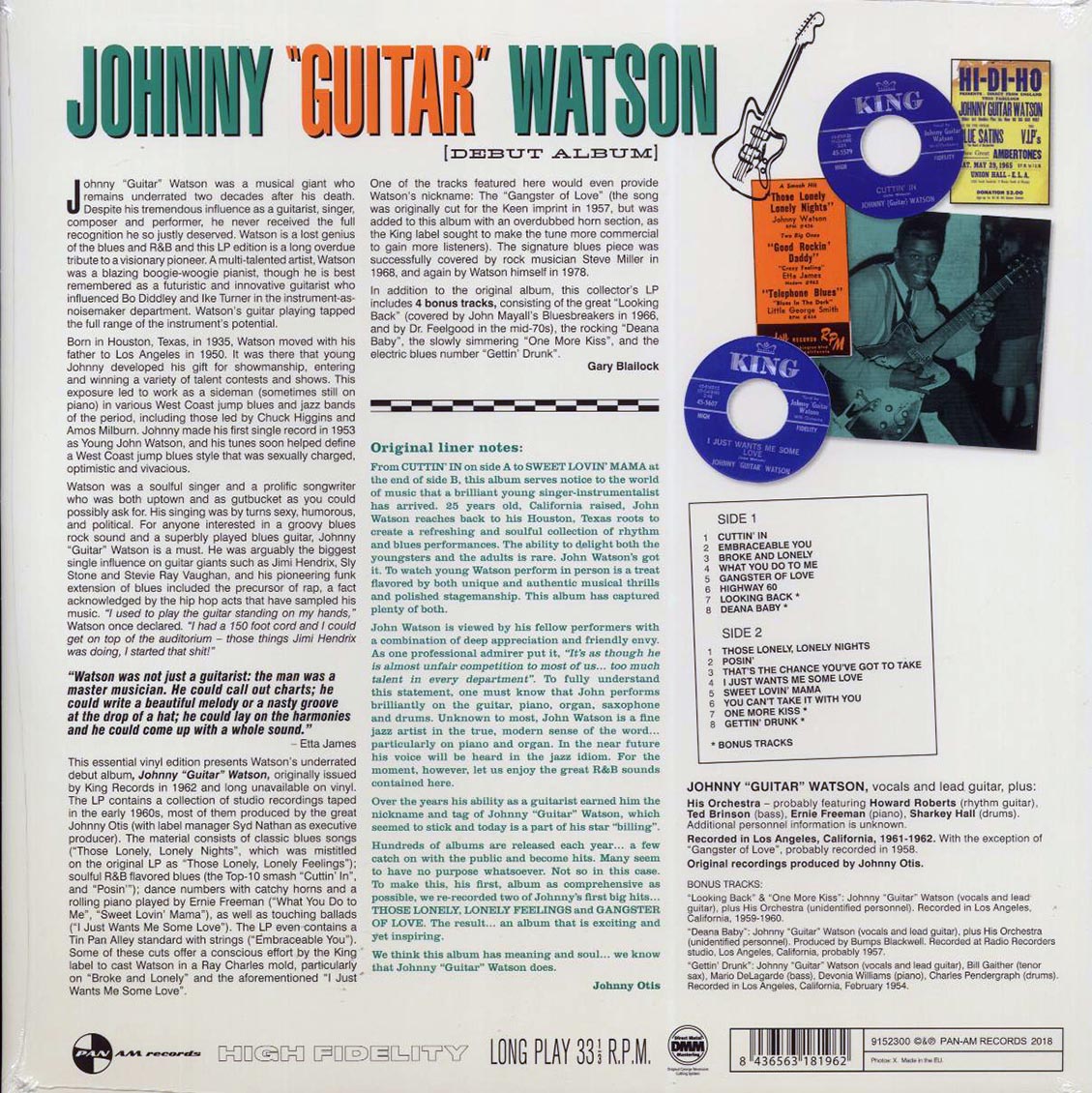 Johnny Guitar Watson - Johnny Guitar Watson (+4 bonus tracks) (ltd. ed.) (180g) vinyl LP back cover