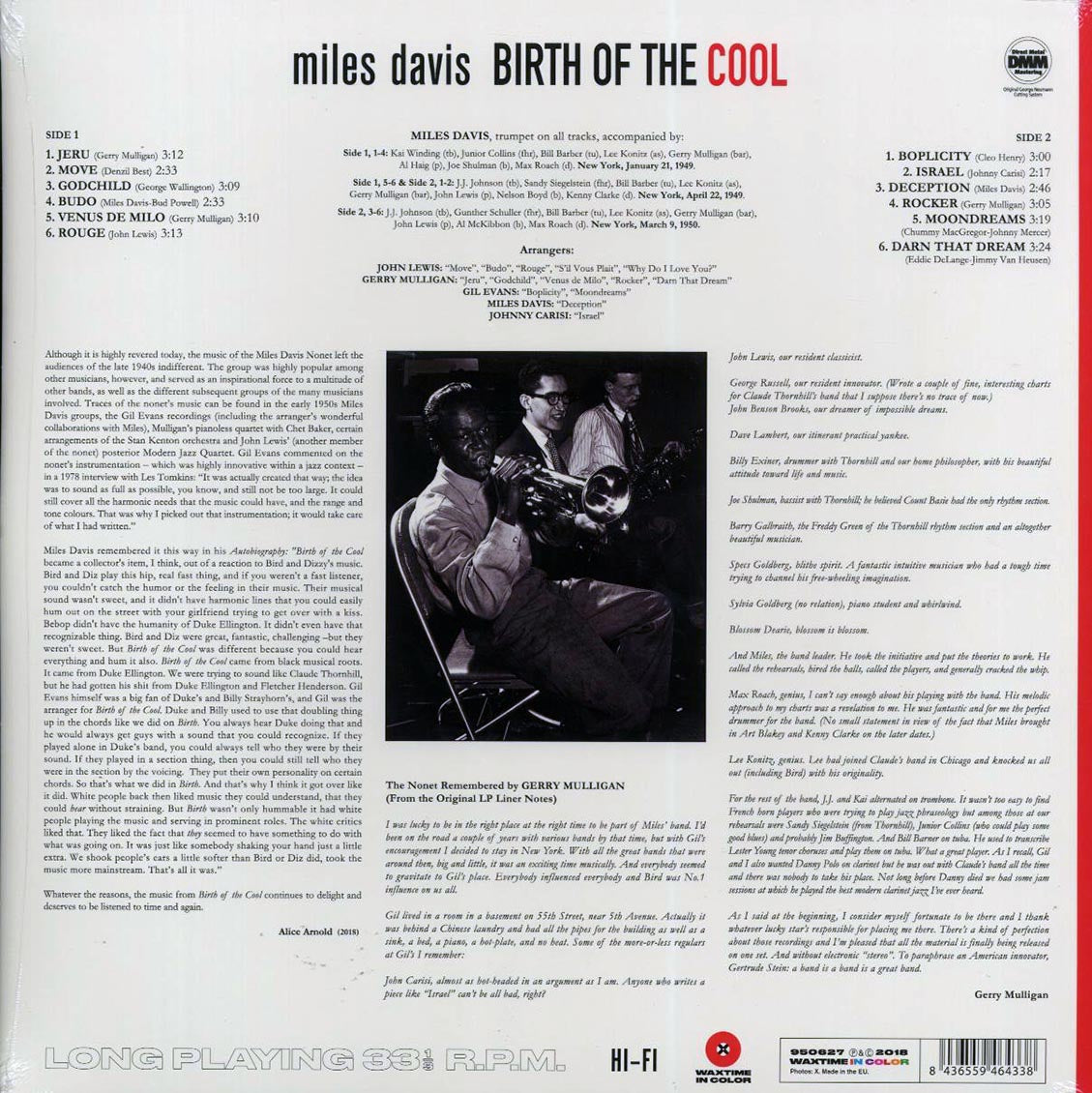 Miles Davis - Birth Of The Cool (ltd. ed.) (180g) (red vinyl) vinyl LP back cover