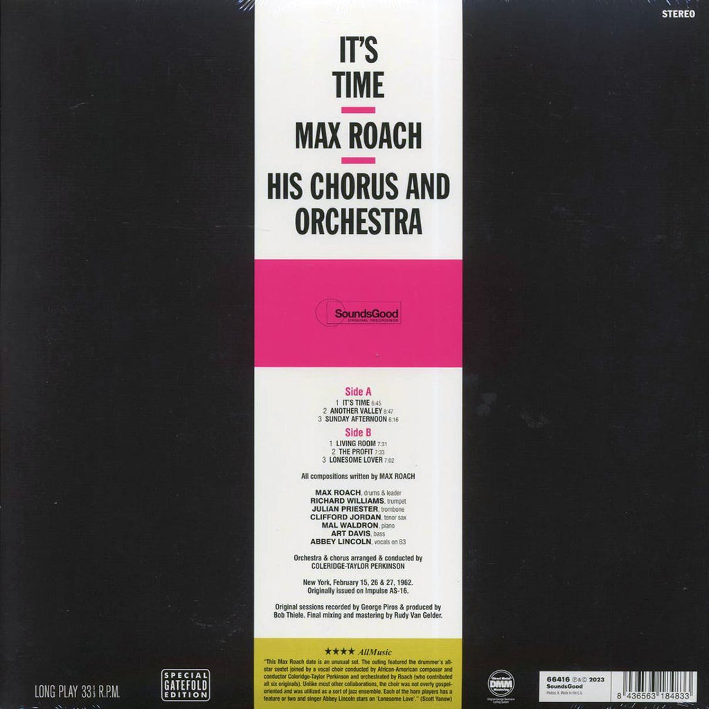 Max Roach, His Chorus And Orchestra - It's Time (ltd. ed.) (180g) vinyl LP back cover