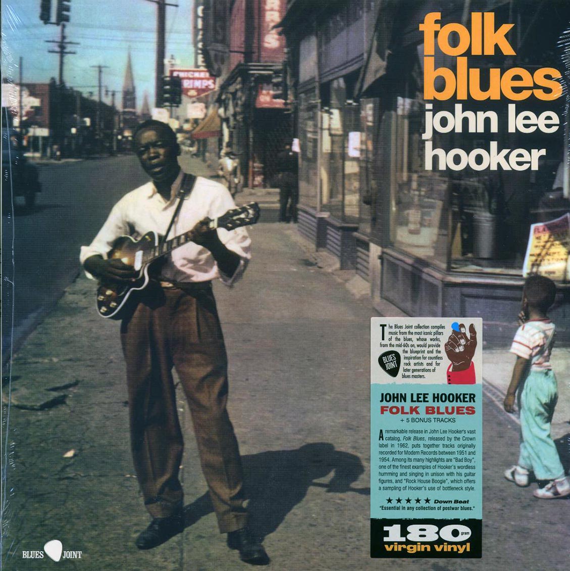 John Lee Hooker - Folk Blues (+5 bonus tracks) (ltd. ed.) (180g) vinyl LP front cover