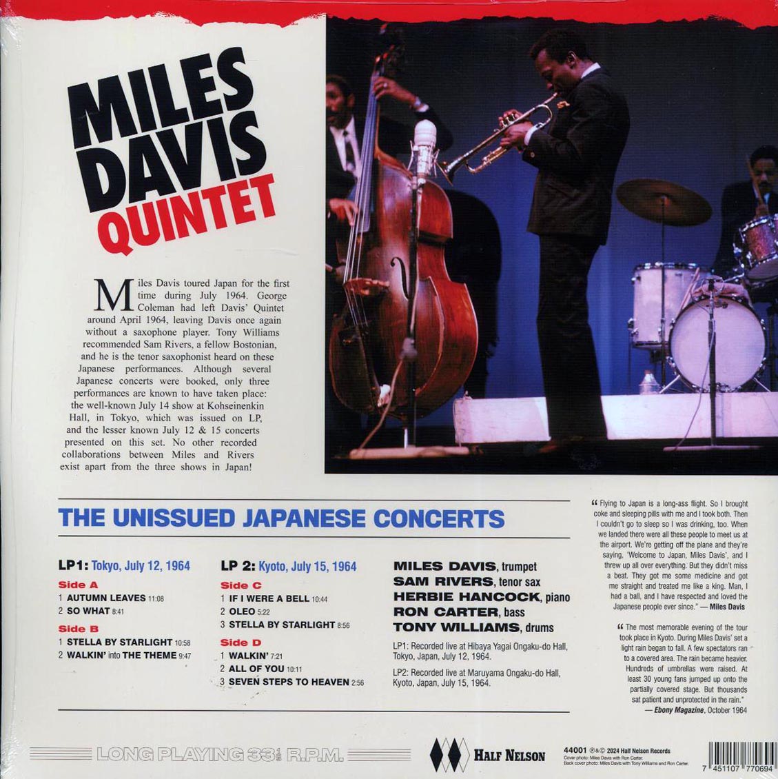 Miles Davis Quintet - The Unissued Japanese Concerts (ltd. ed.) (2xLP) (180g) vinyl LP back cover