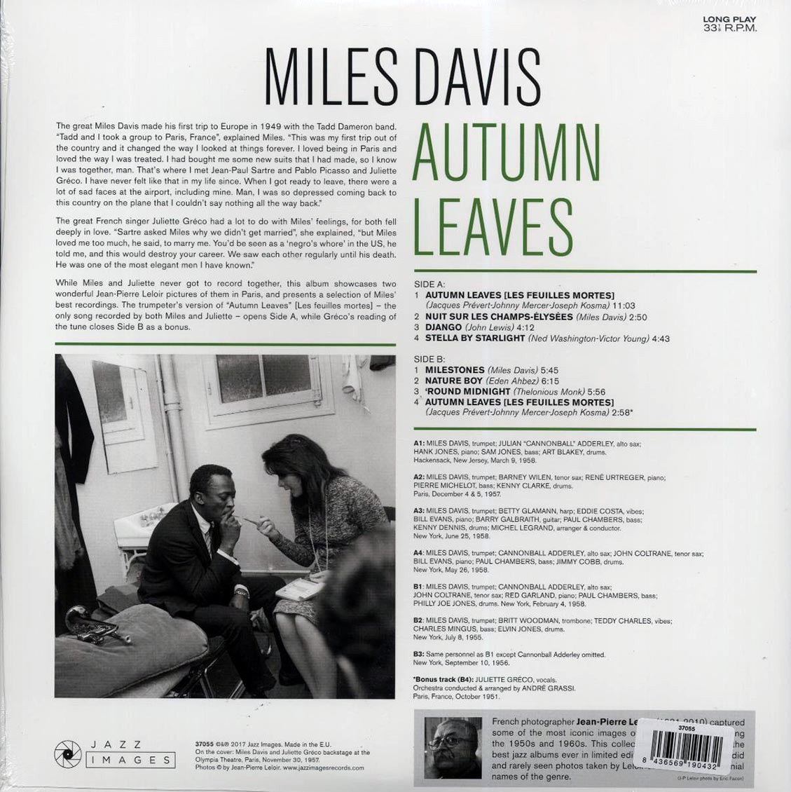 Miles Davis - Autumn Leaves (+bonus track) (ltd. ed.) (180g) vinyl LP back cover