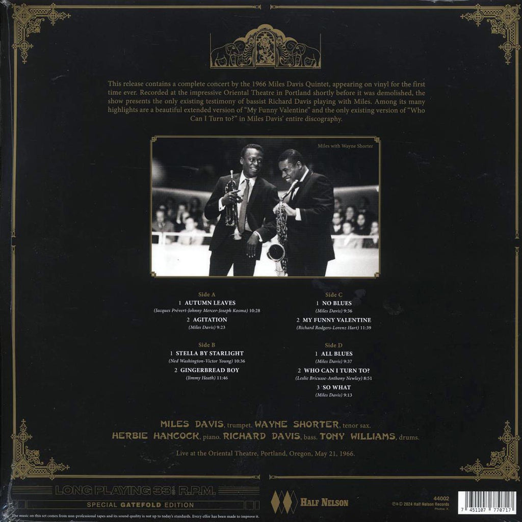 Miles Davis Quintet - Live At The Oriental Theatre 1966 (ltd. ed.) (2xLP) (180g) vinyl LP back cover