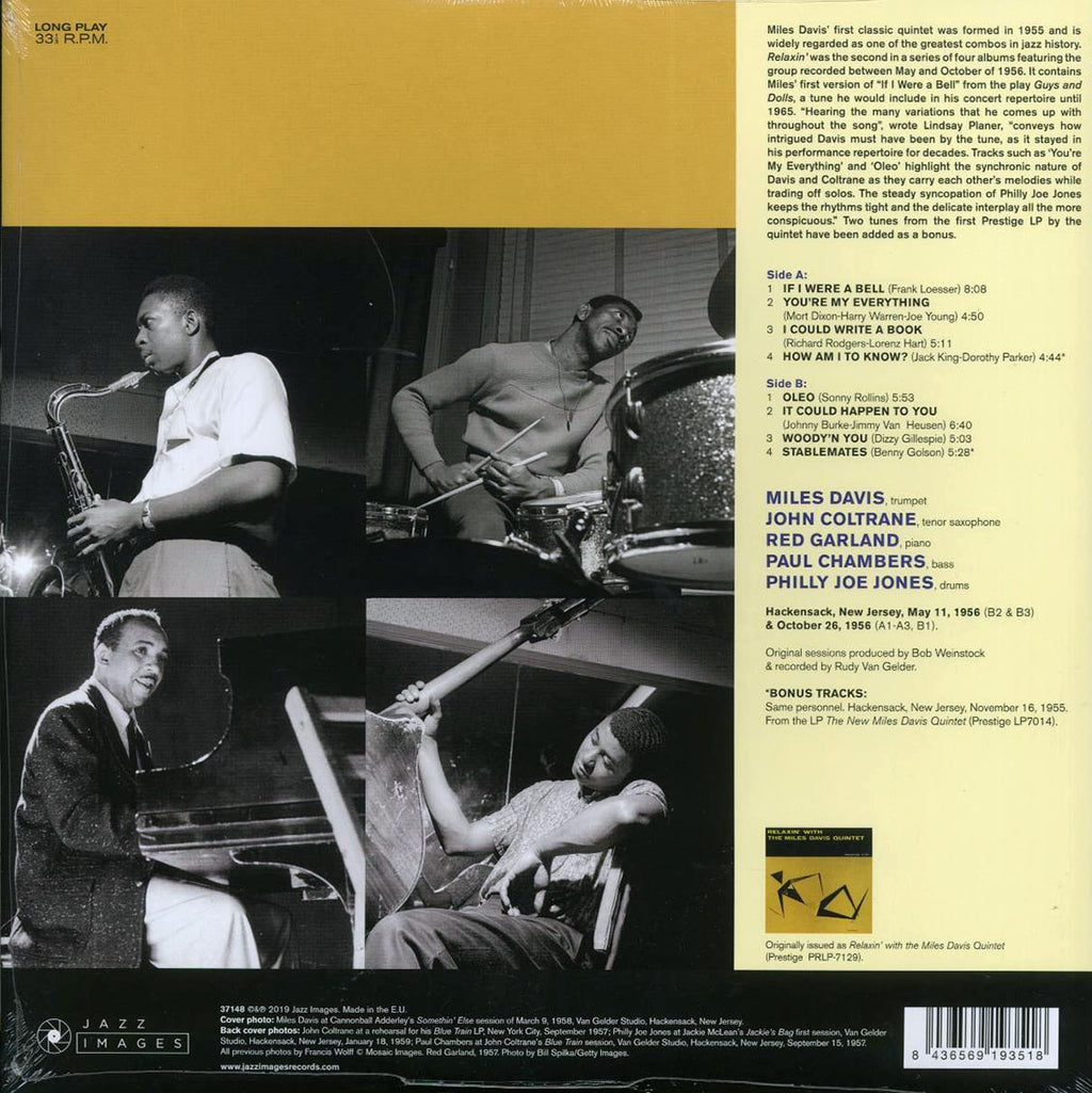 Miles Davis - Relaxin' (+2 bonus tracks) (ltd. ed.) (180g) vinyl LP back cover