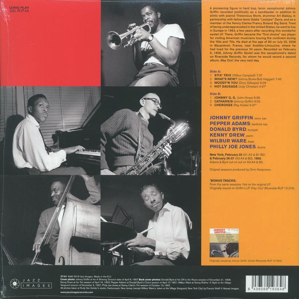 Johnny Griffin Sextet - Johnny Griffin Sextet (+2 bonus tracks) (ltd. ed.) (180g) vinyl LP back cover