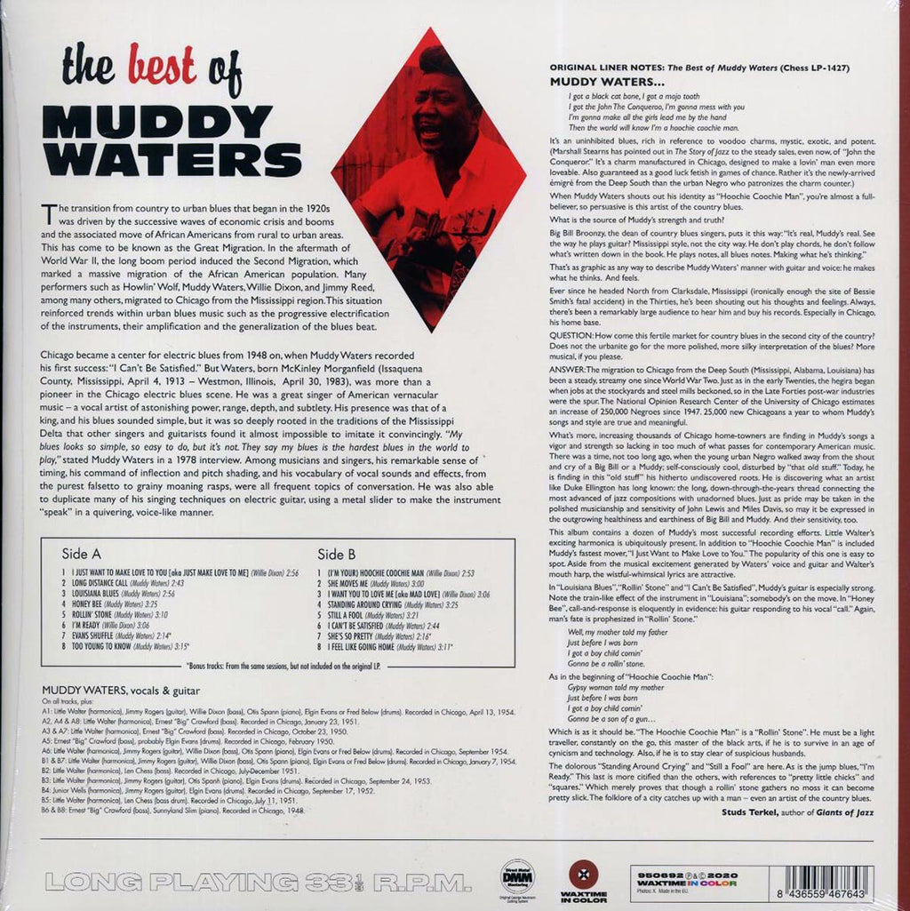 Muddy Waters - The Best Of Muddy Waters (+4 bonus tracks) (ltd. ed.) (180g) (brown vinyl) vinyl LP back cover