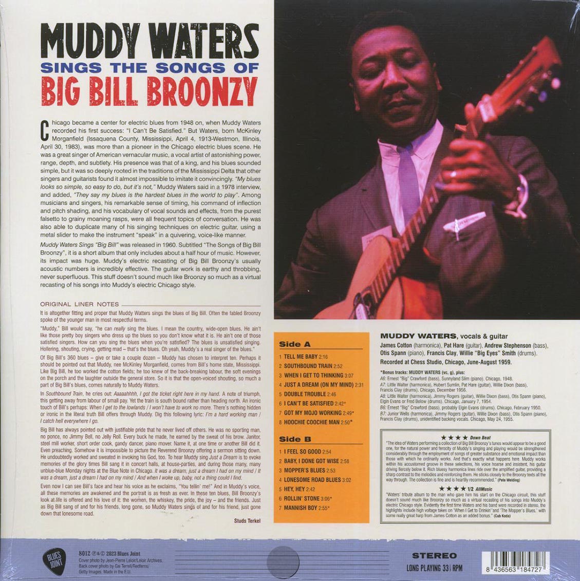 Muddy Waters - Sings The Songs Of Big Bill Broonzy (+5 bonus tracks) (ltd. ed.) (180g) vinyl LP back cover