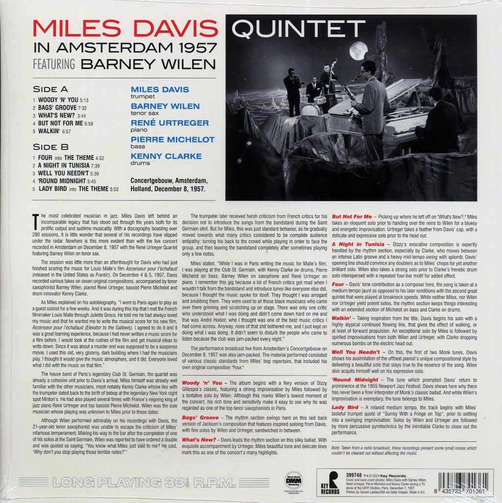 Miles Davis, Barney Wilen - In Amsterdam 1957 (ltd. ed.) (180g) vinyl LP back cover