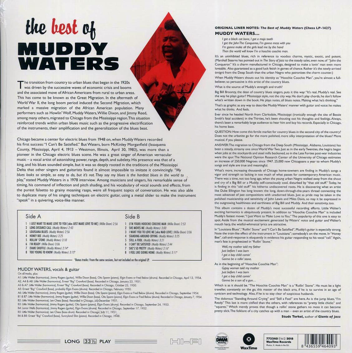 Muddy Waters - The Best Of Muddy Waters (+4 bonus tracks) (ltd. ed.) (180g) vinyl LP back cover