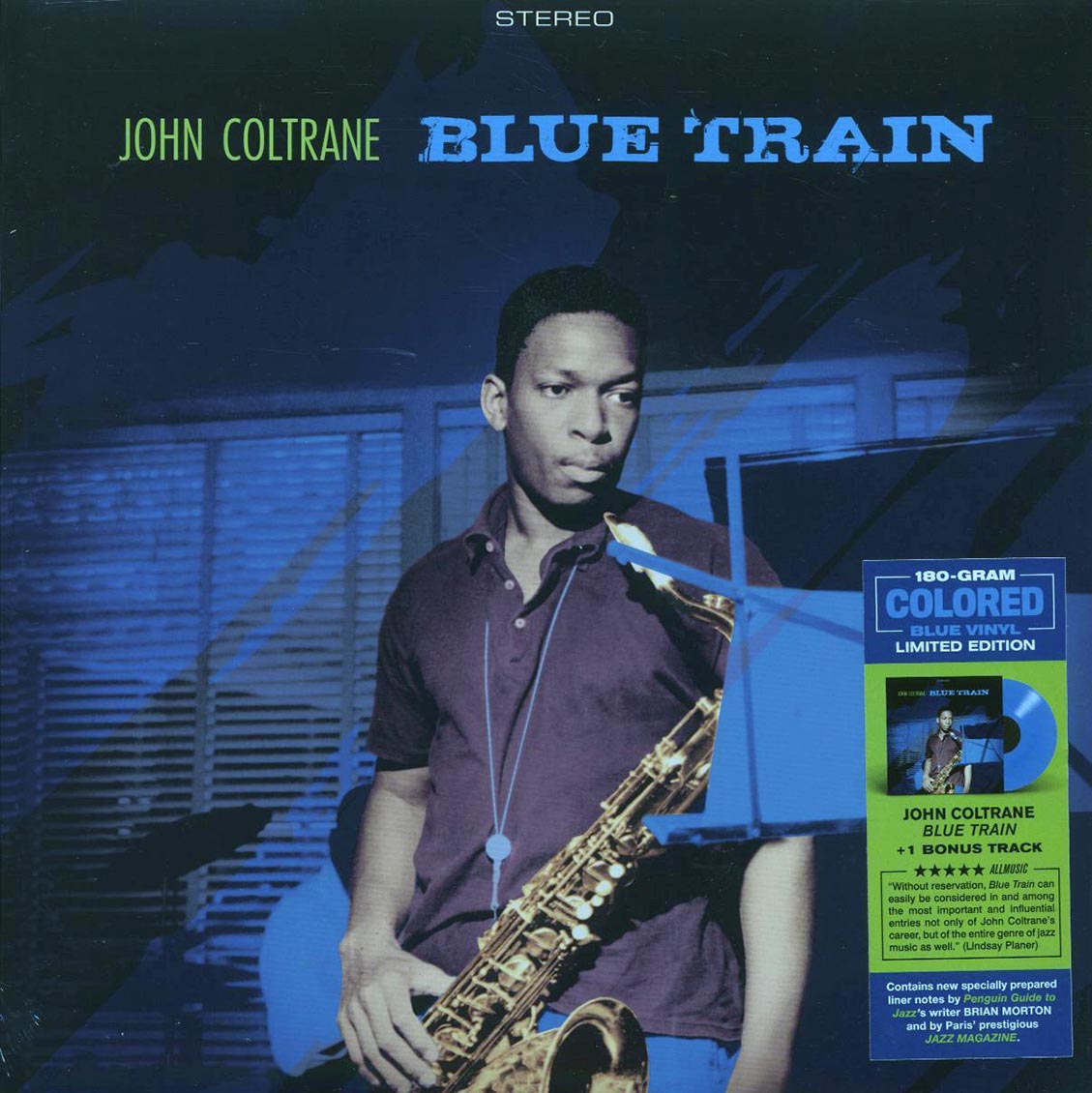 John Coltrane - Blue Train (+bonus track) (ltd. ed.) (180g) (blue vinyl) vinyl LP front cover