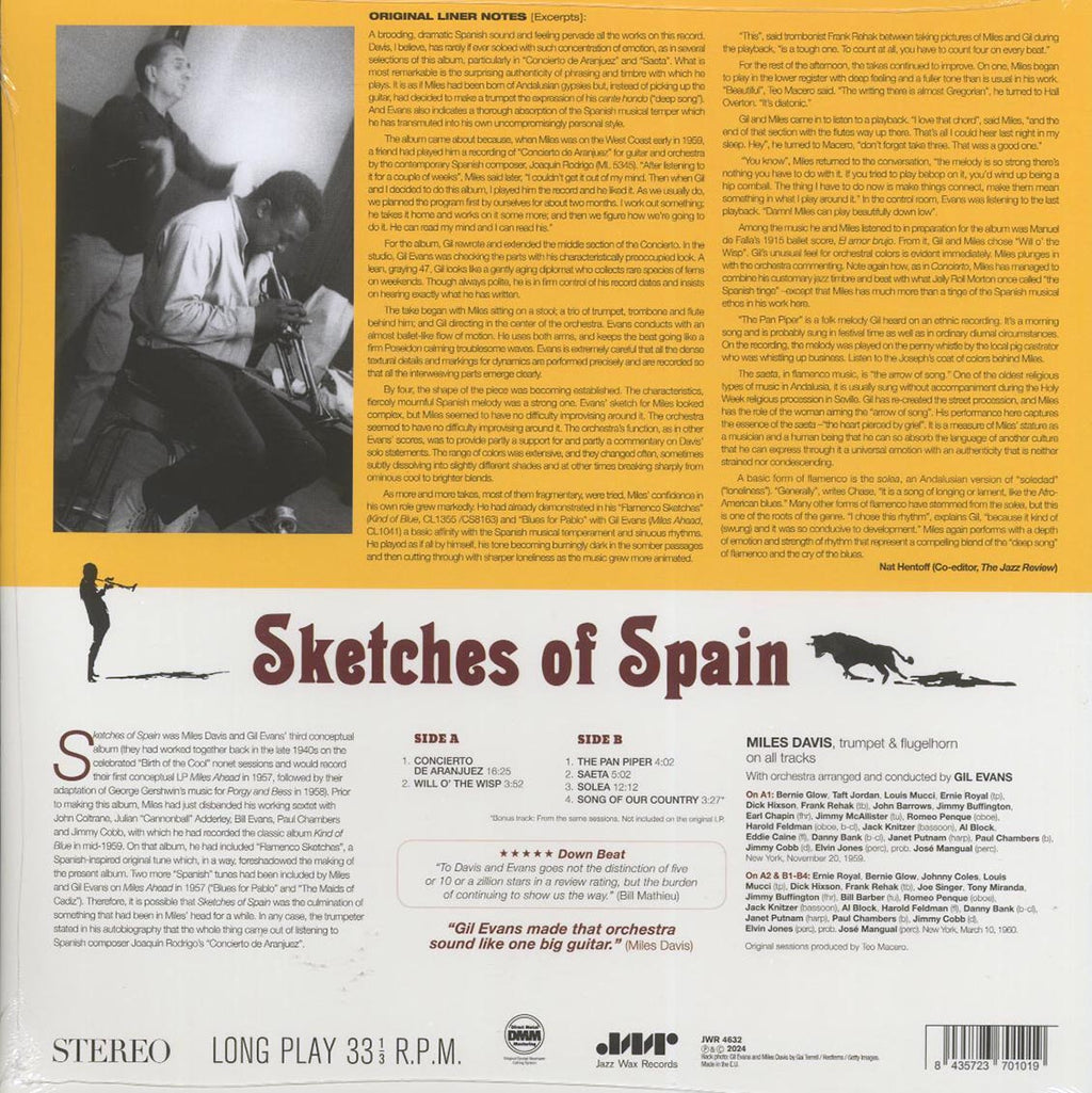 Miles Davis - Sketches Of Spain (+bonus track) (ltd. ed.) (180g) (remastered) vinyl LP back cover