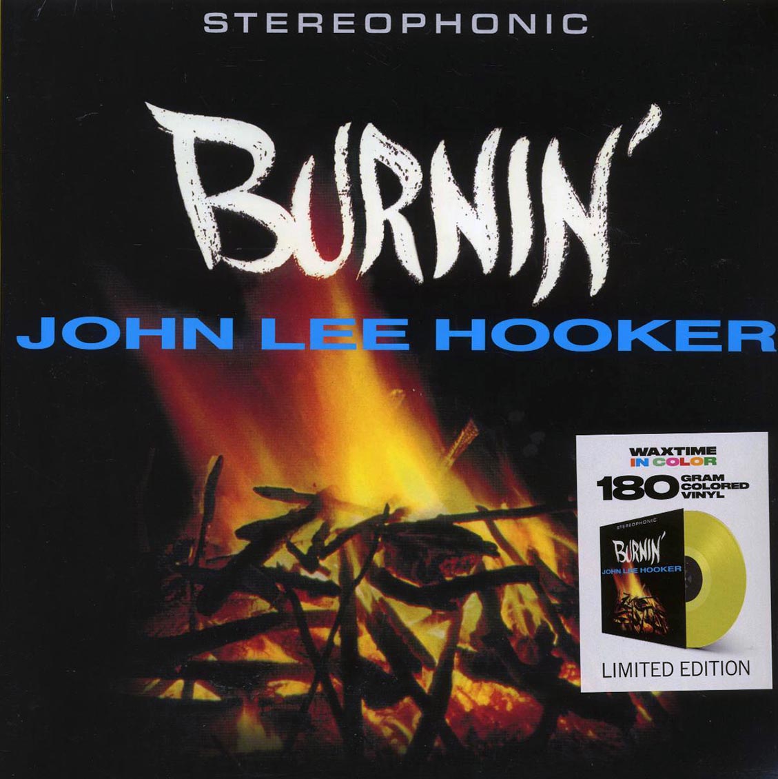 John Lee Hooker - Burnin' (+2 bonus tracks) (ltd. ed.) (180g) (yellow vinyl) vinyl LP front cover