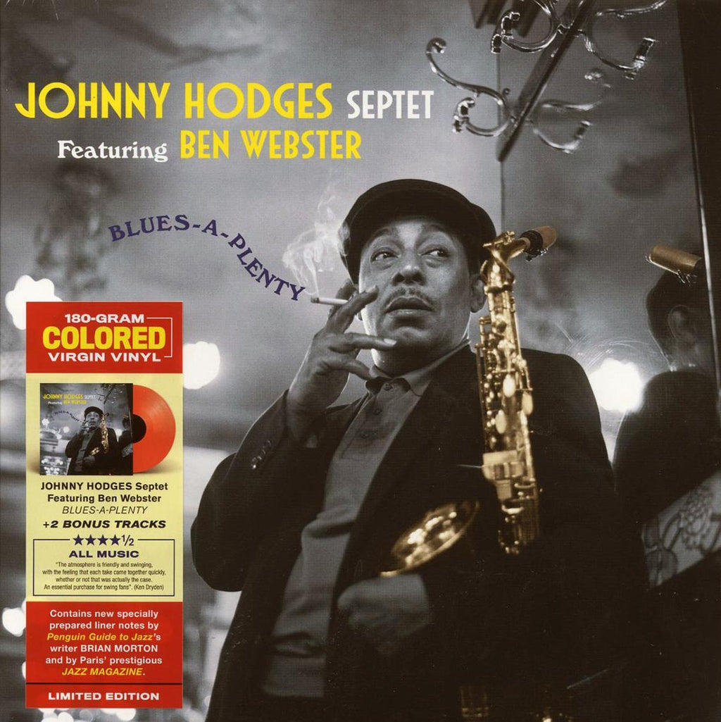 Johnny Hodges Septet, Ben Webster - Blues-A-Plenty (+2 bonus tracks) (ltd. ed.) (180g) (red vinyl) vinyl LP front cover