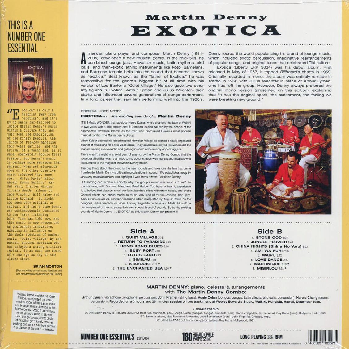 Martin Denny - Exotica (+4 bonus tracks) (ltd. ed.) (180g) vinyl LP back cover