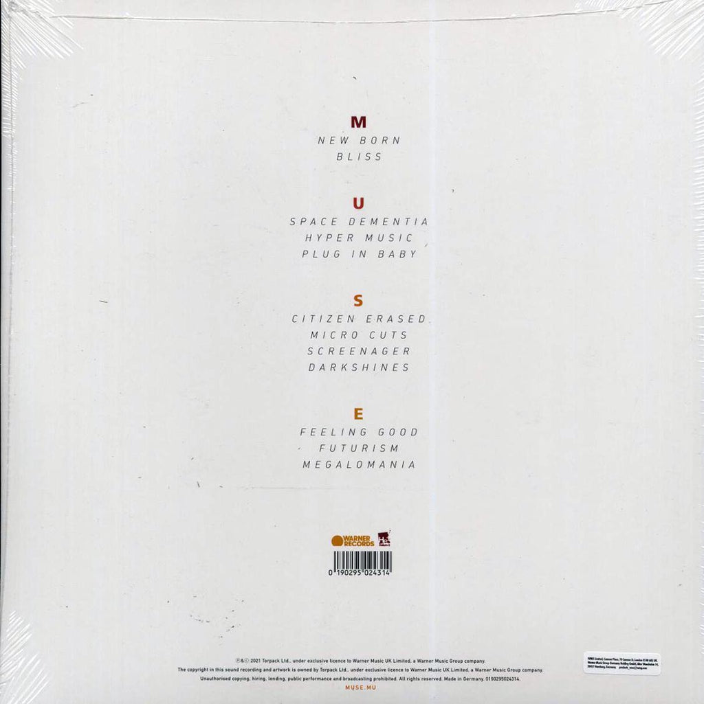 Muse - Origin Of Symmetry: XX Anniversary RemiXX (20th Anniv. Ed.) (2xLP) (remixed) (remastered) vinyl LP back cover