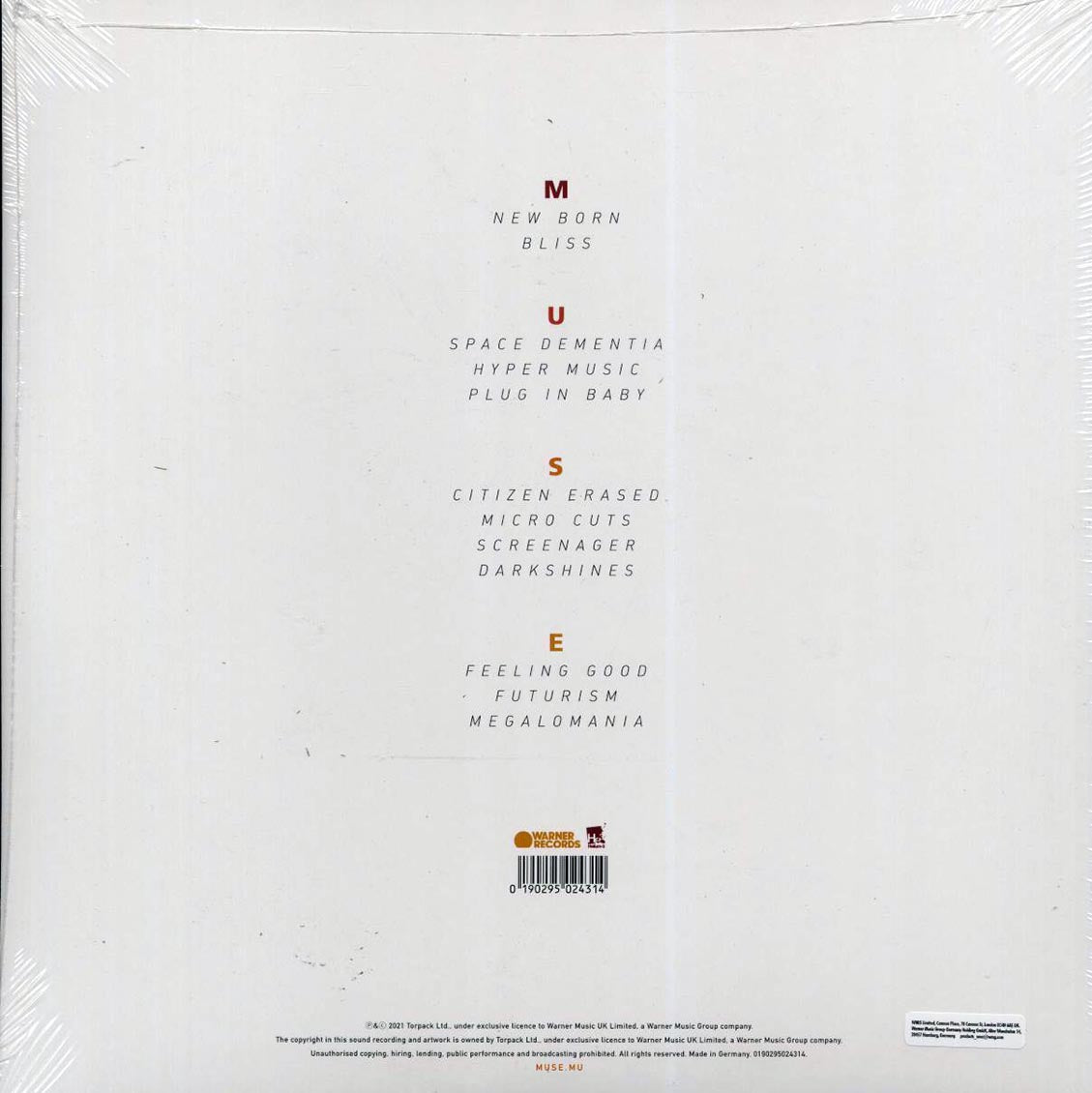 Muse - Origin Of Symmetry: XX Anniversary RemiXX (20th Anniv. Ed.) (2xLP) (remixed) (remastered) vinyl LP back cover