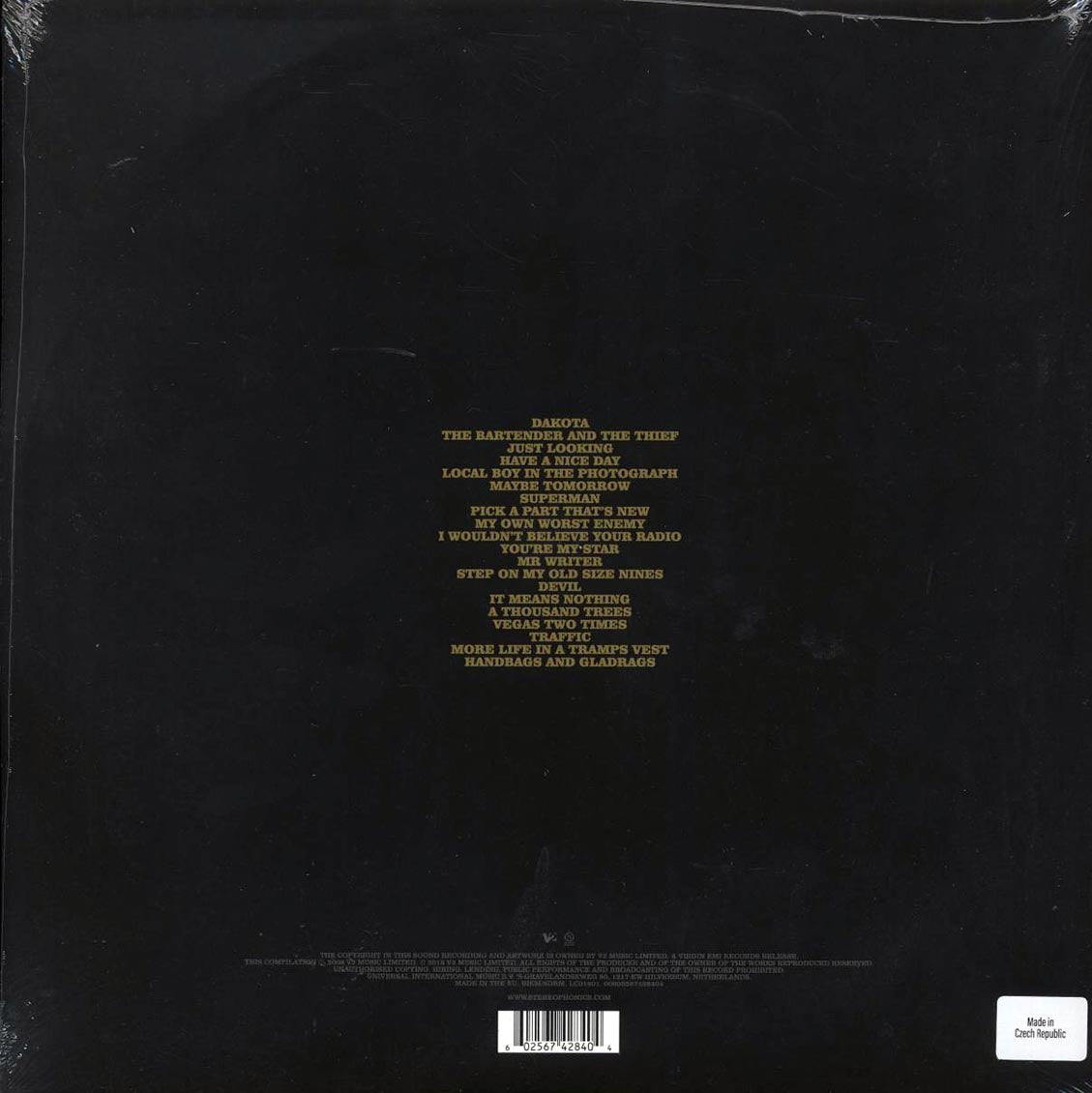 Stereophonics - Best Of Stereophonics: Decade In The Sun (2xLP) vinyl LP back cover