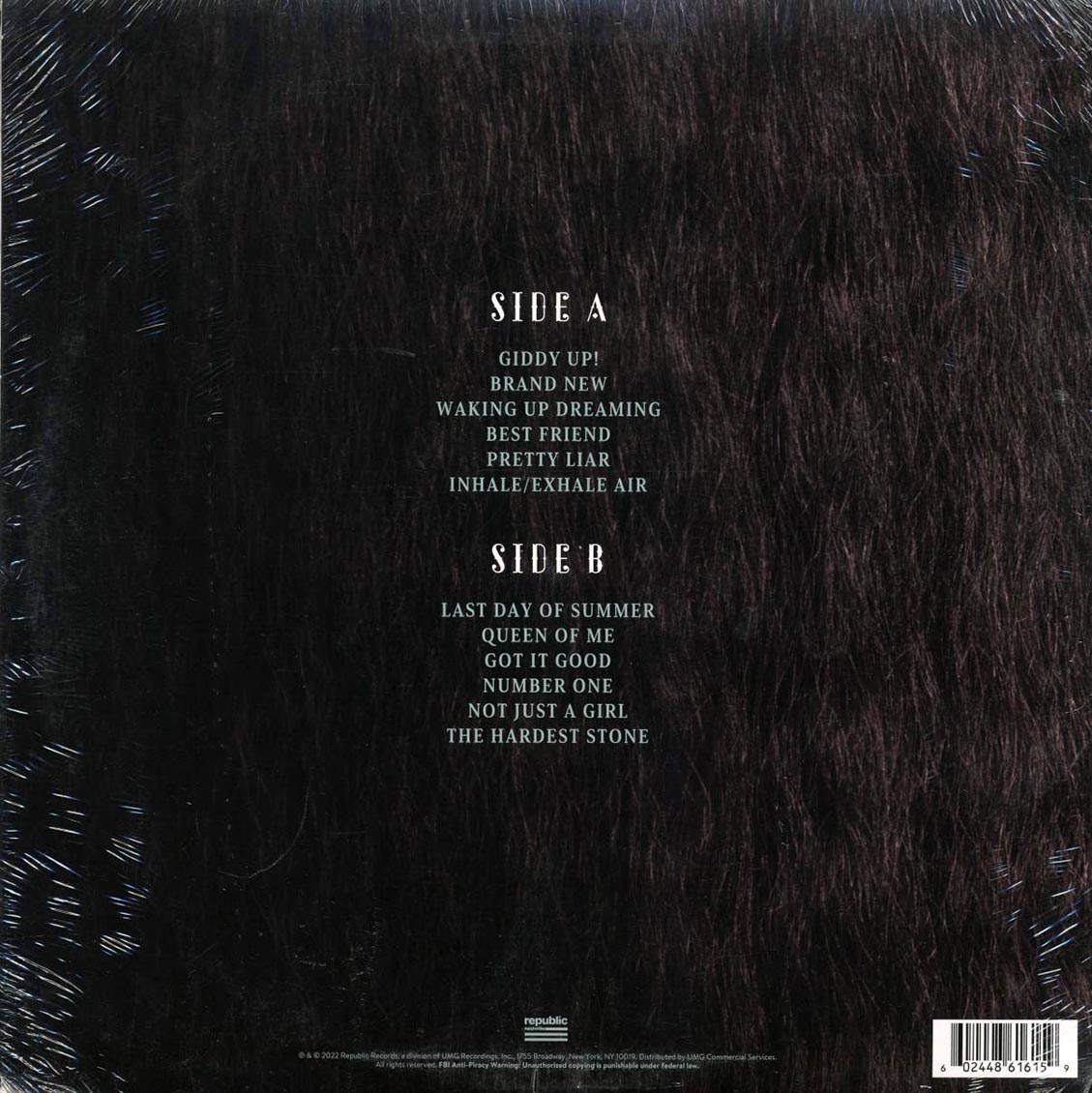 Shania Twain - Queen Of Me (ltd. ed.) (baby blue vinyl) vinyl LP back cover