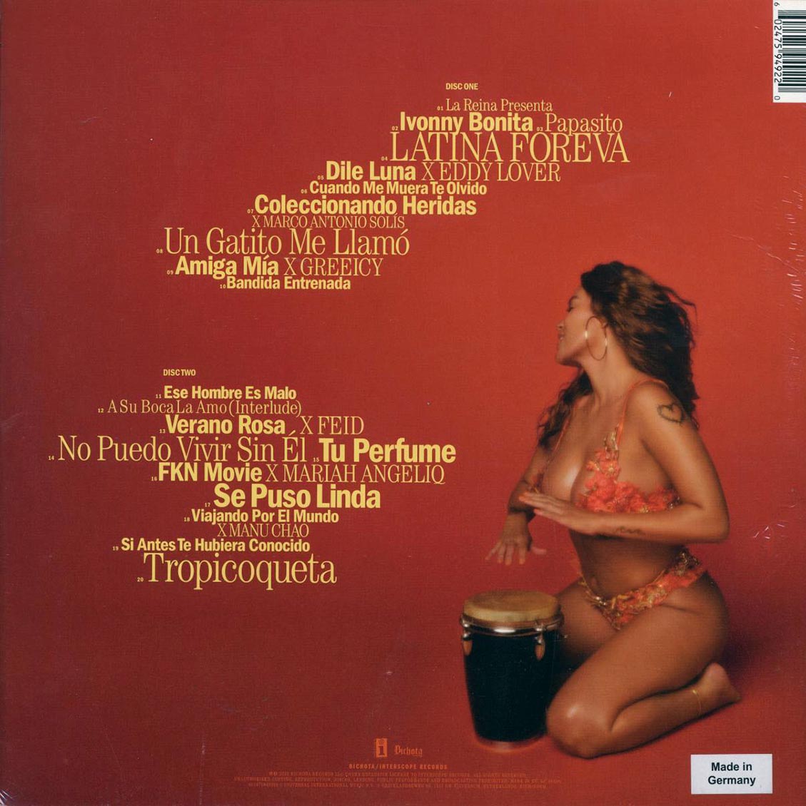 Karol G - Tropicoqueta (2xLP) (blue vinyl) vinyl LP back cover
