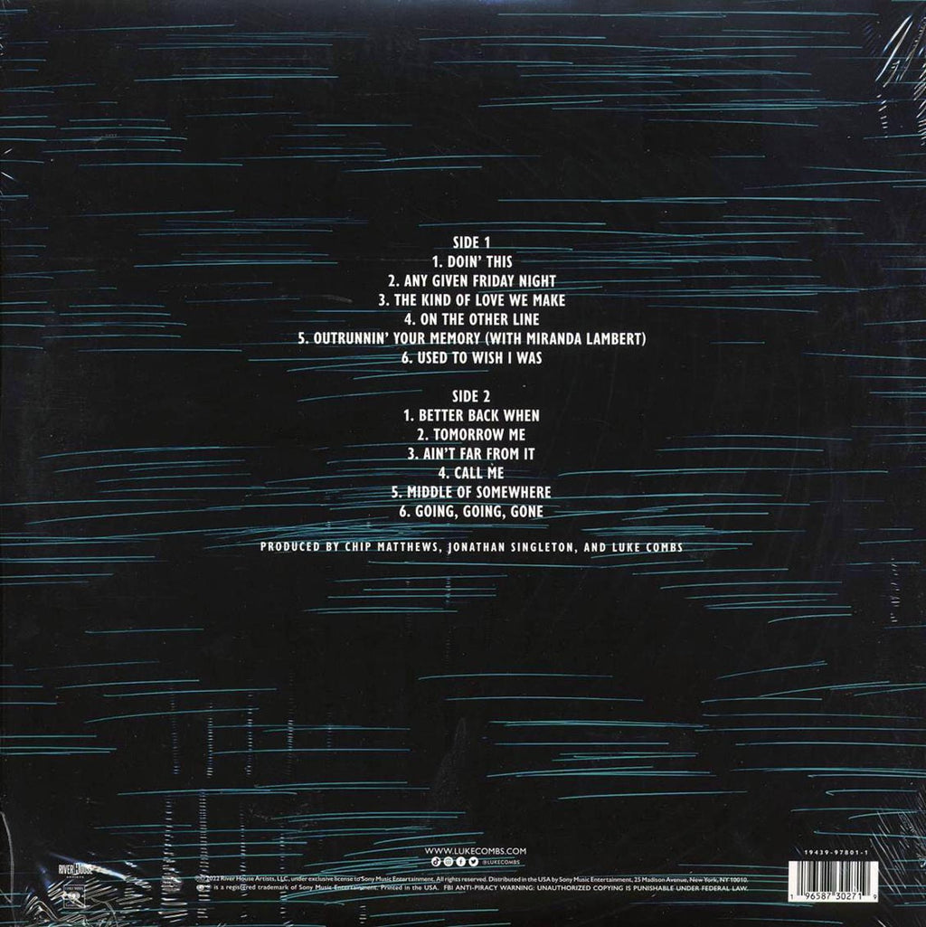 Luke Combs - Growin' Up (cobalt vinyl) — back cover