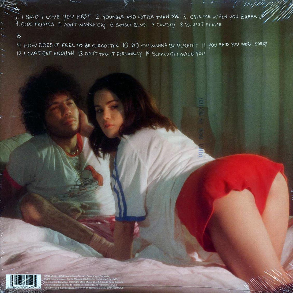 Selena Gomez, Benny Blanco - I Said I Love You First (red vinyl) vinyl LP back cover