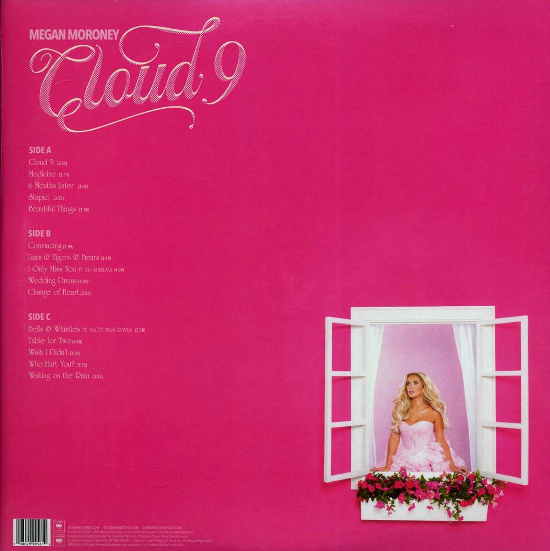 Megan Moroney - Cloud 9 (2xLP) (pink vinyl) — back cover