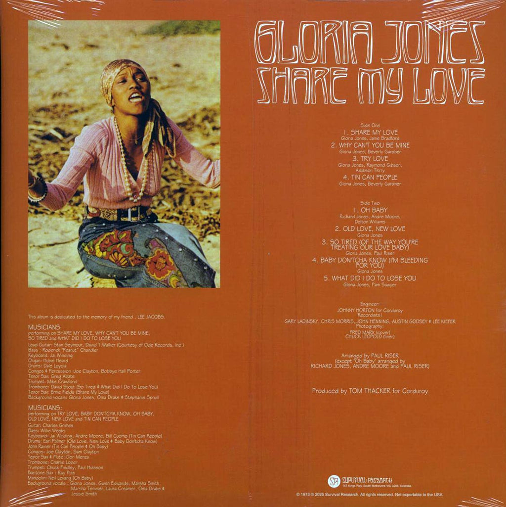 Gloria Jones - Share My Love vinyl LP back cover