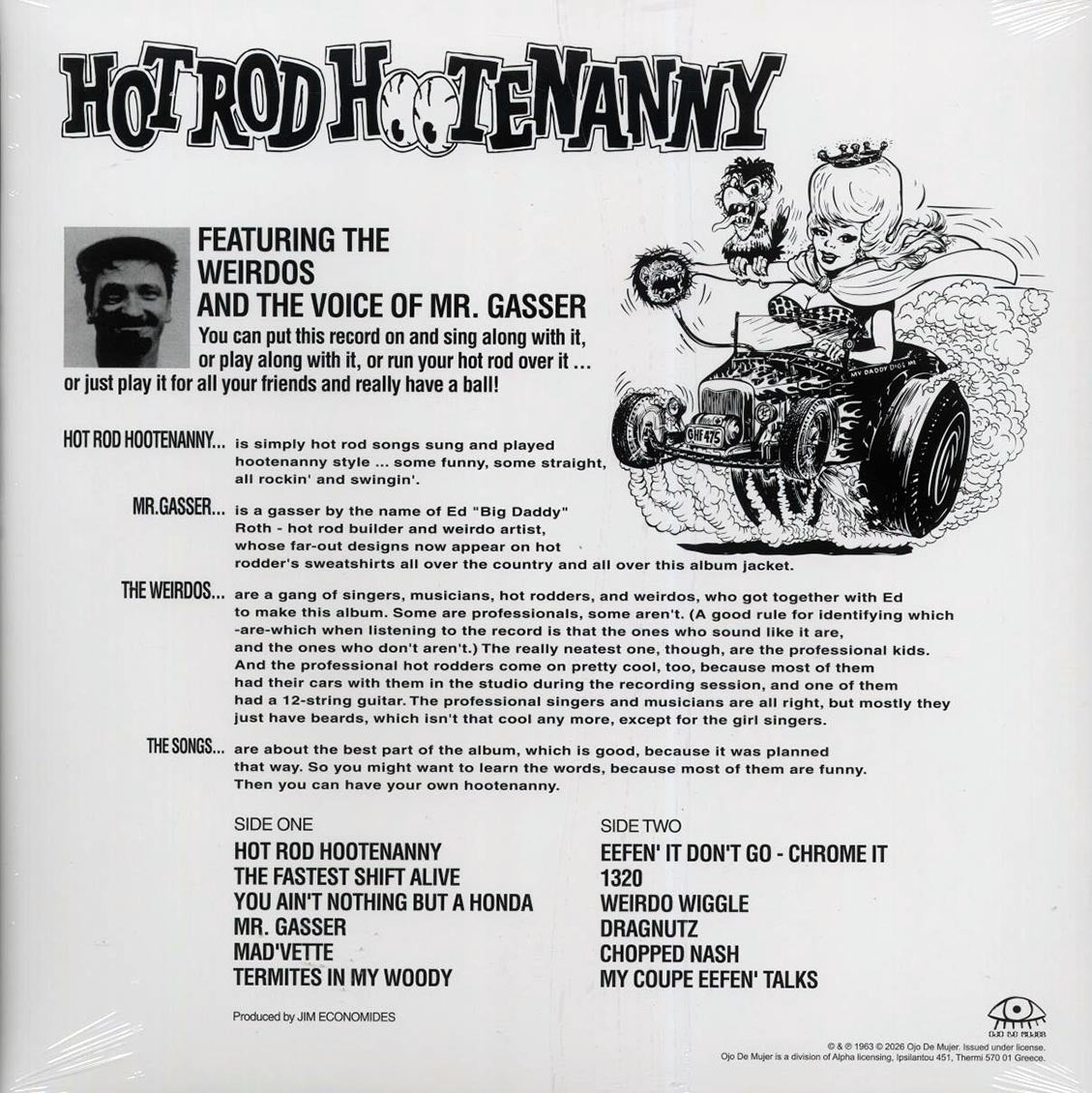 Mr. Gasser & The Weirdos - Hot Rod Hootenanny vinyl LP back cover