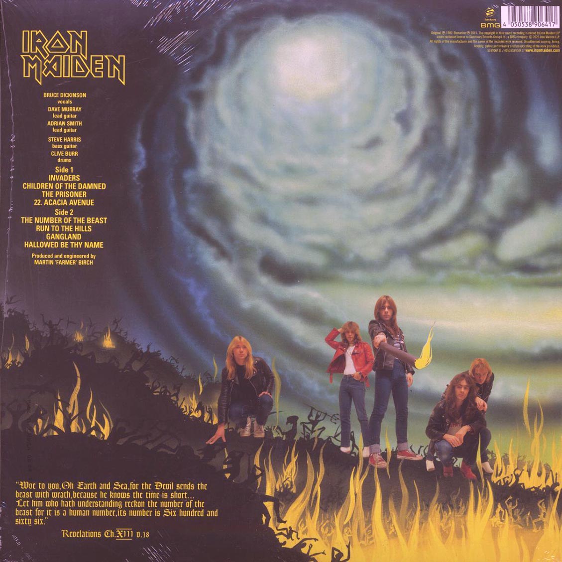 Iron Maiden - The Number Of The Beast (180g) (remastered) vinyl LP back cover