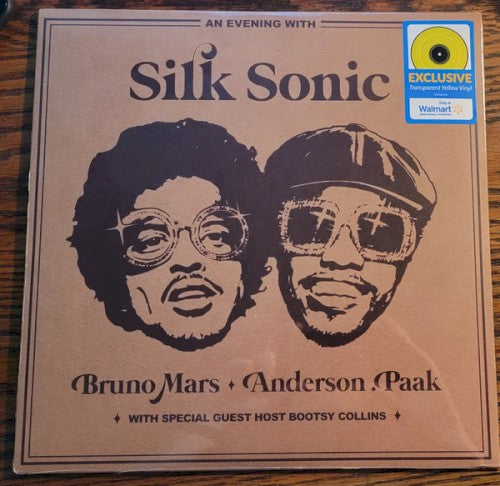 An Evening With Silk Sonic transparent yellow vinyl LP cover