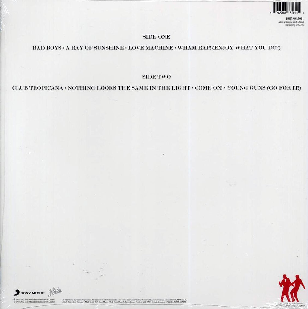 Wham! - Fantastic (remastered) vinyl LP back cover