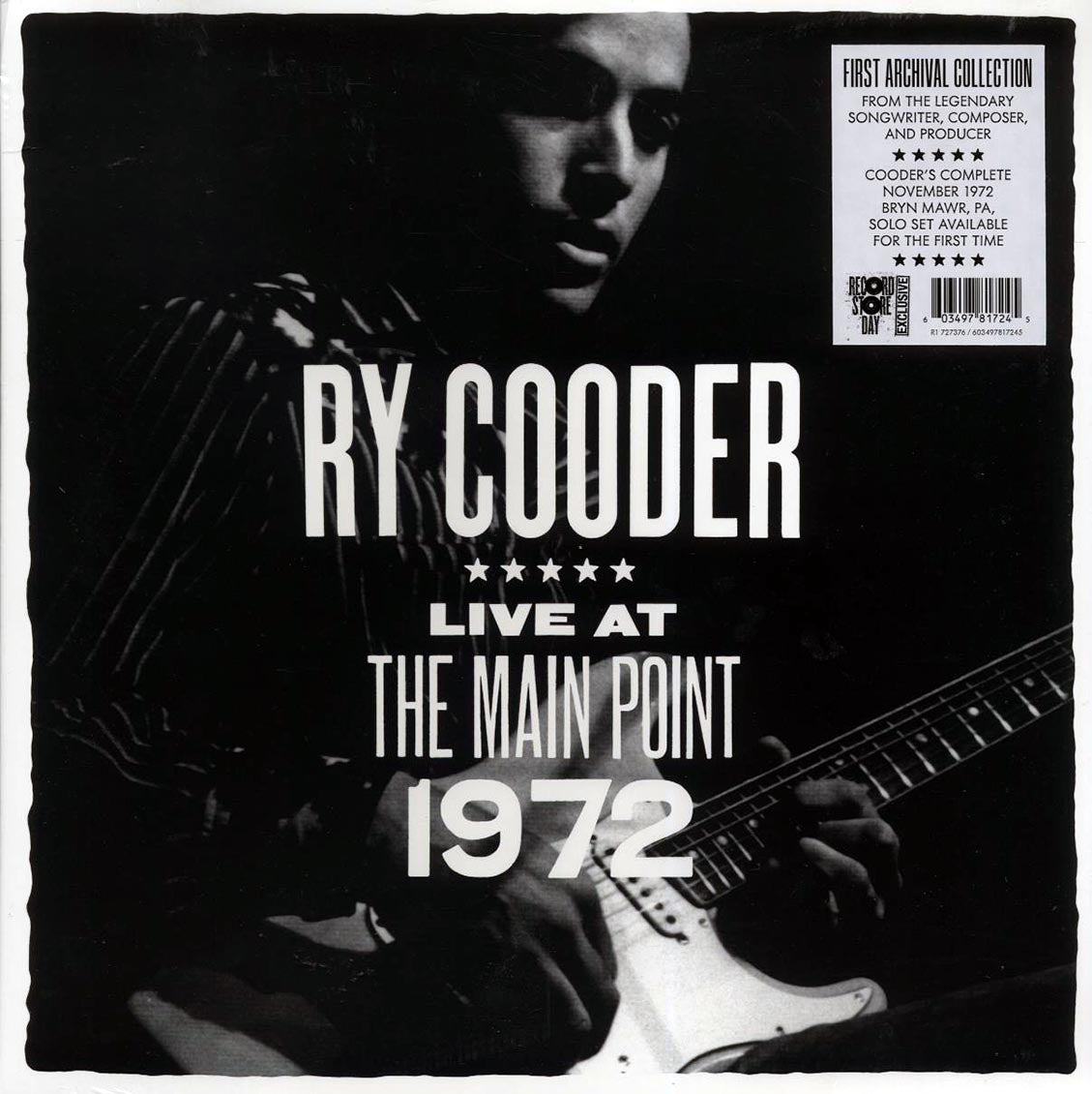 Ry Cooder - Live At The Main Point 1972 (RSD 2025) vinyl LP front cover