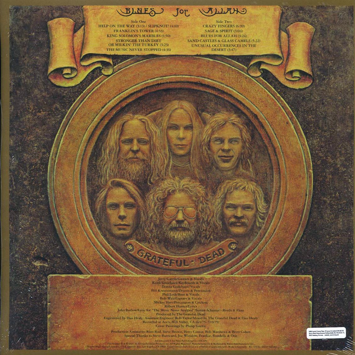 Grateful Dead - Blues For Allah (50th Anniv. Ed.) (green vinyl) vinyl LP back cover