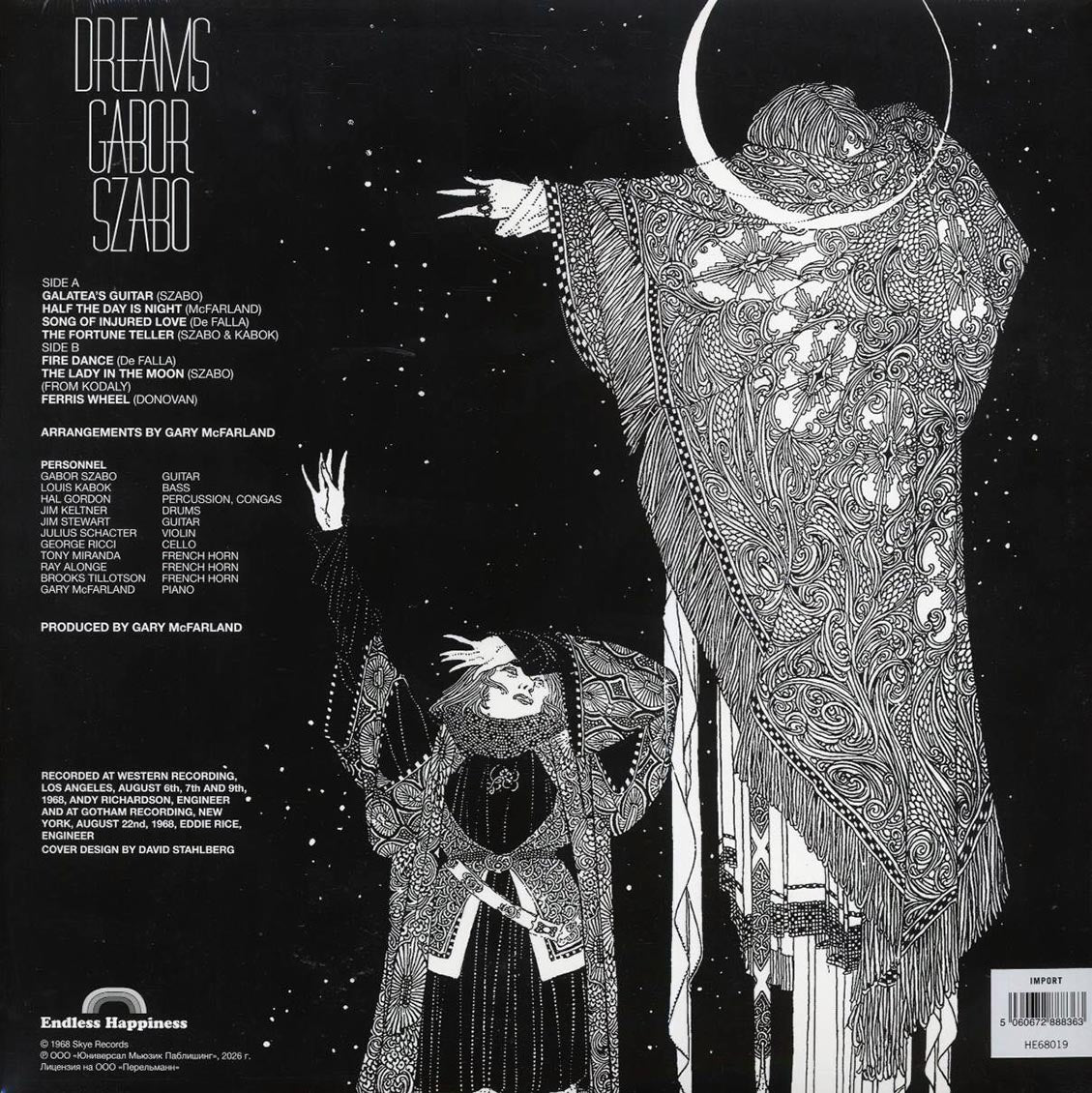 Gabor Szabo - Dreams vinyl LP back cover