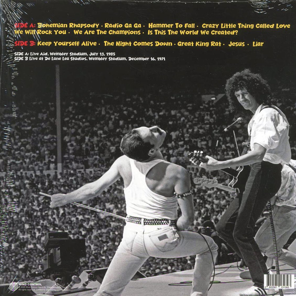 Queen - Live Aid, Wmbley Stadium, July 13th, 1985 vinyl LP back cover