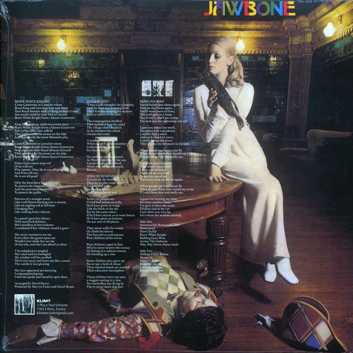 Jawbone - Jawbone (clear vinyl) vinyl LP back cover