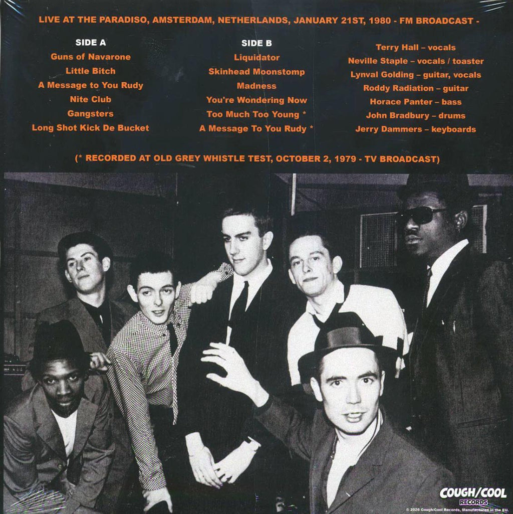 The Specials - Too Young To Dam: Live Old Grey Whistle Test, October 2, 1979 (ltd. 500 copies made) (white vinyl) vinyl LP back cover