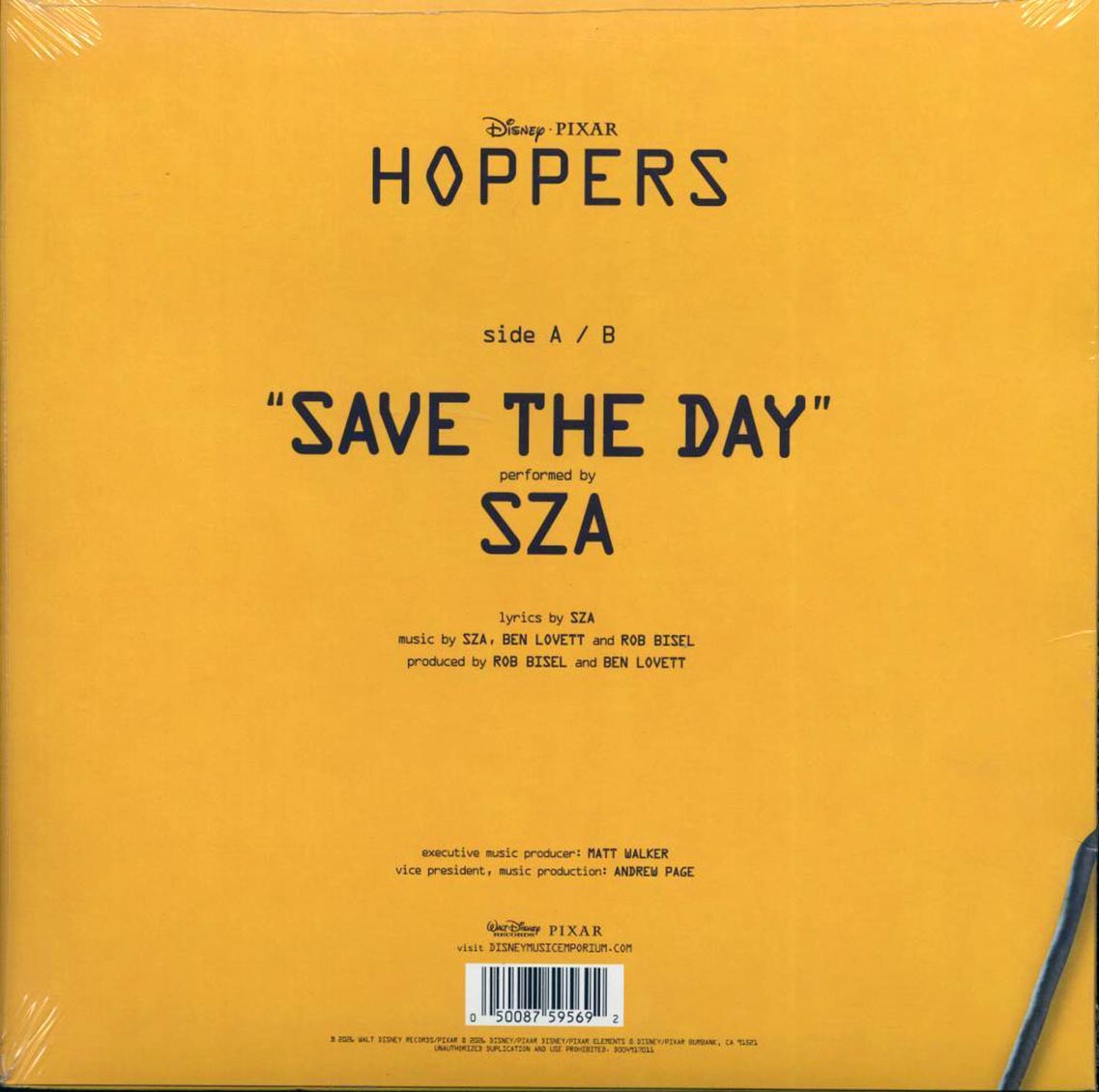 SZA - Save The Day (picture disc) vinyl LP back cover
